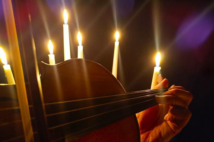 Violin played by candlelight