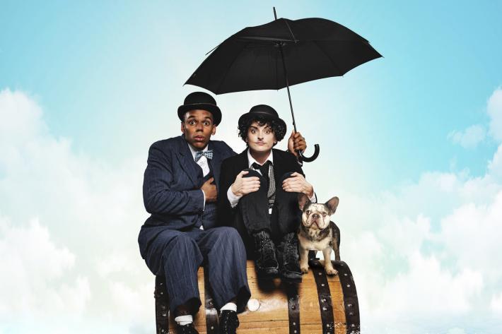 Danielle Bird as Charlie Chaplin, Jerone Marsh-Reid as Stan Laurel.  Photo by Matt Crockett