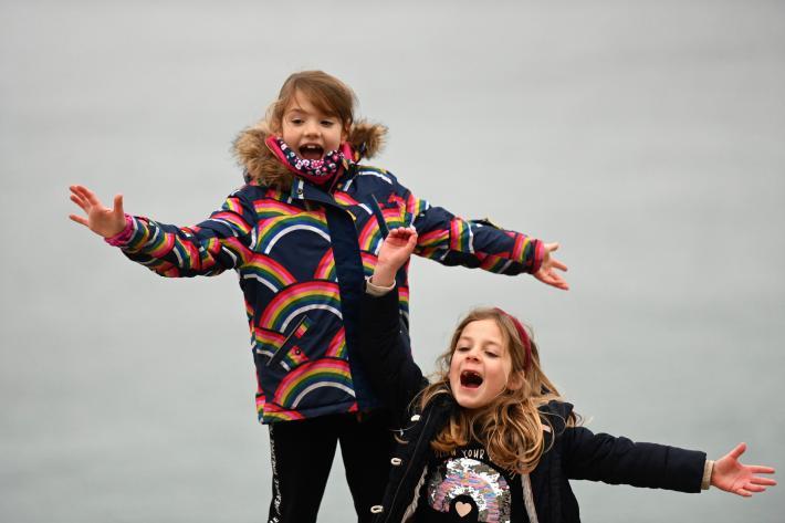 Two children taking part in a workshop