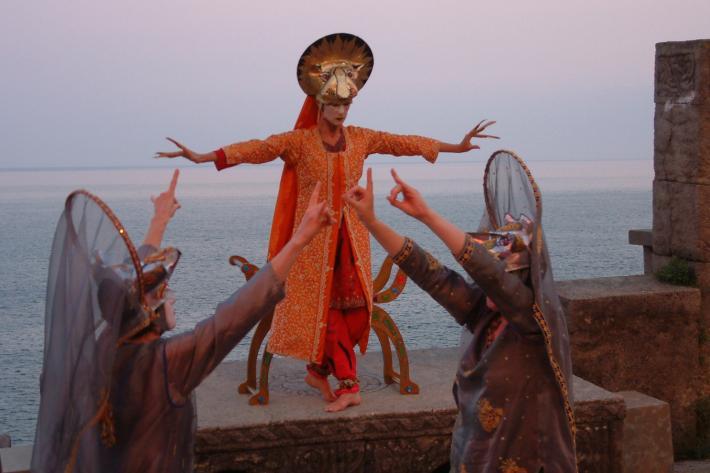 Picture of exotic eastern dancers on the Minack stage