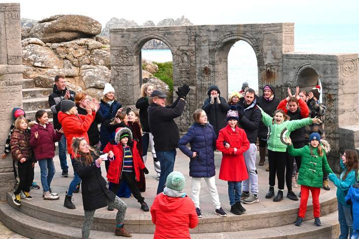 Adult and child workshop at the Minack