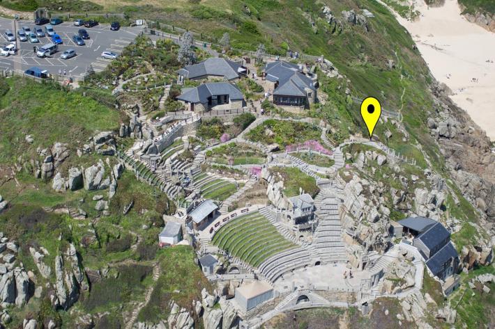 An aerial view of Minack
