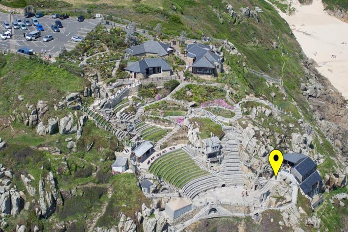 An aerial view of Minack
