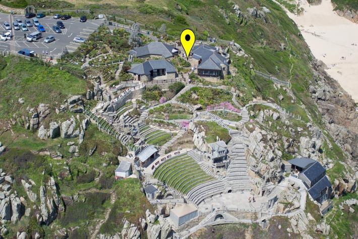 An aerial view of Minack