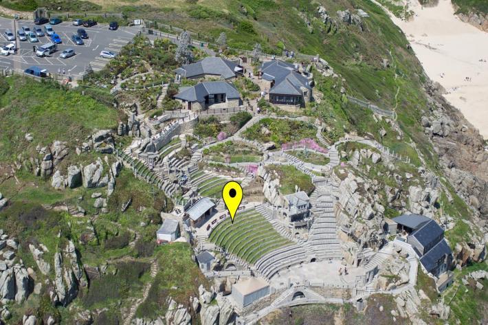 An aerial view of Minack
