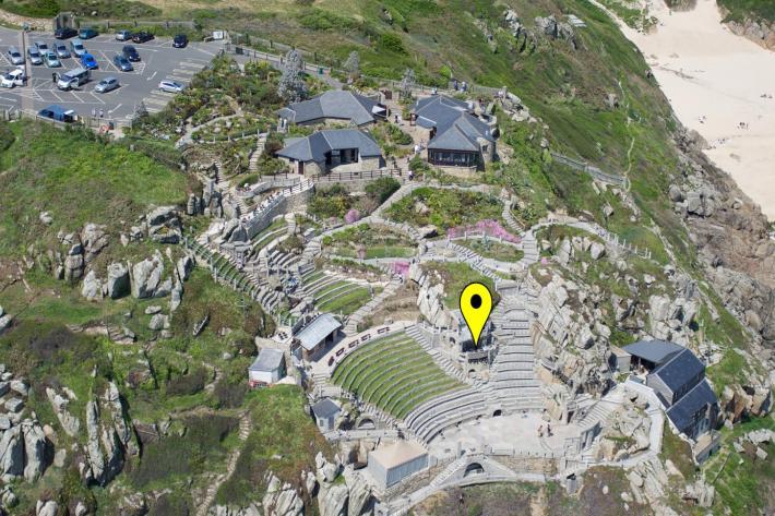 An aerial view of Minack