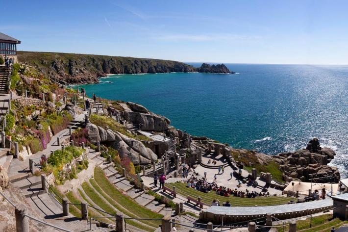A view across Porthcurno bay from the theatre
